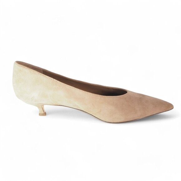 Kate Spade Dale Suede Pointed Toe Low Heel Pumps Cashmere Kid Beige Women's 8M - Picture 7 of 12